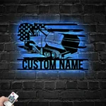 Military Patriotic Metal Sign Custom Us Asphalt Paver Truck 1