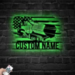 Military Patriotic Metal Sign Custom Us Asphalt Paver Truck 1