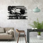 Military Patriotic Metal Sign Custom Us Asphalt Paver Truck 1