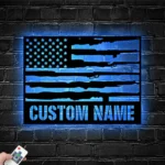Military Patriotic Metal Sign Custom Us Gun 1
