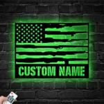 Military Patriotic Metal Sign Custom Us Gun 1