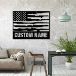 Military Patriotic Metal Sign Custom Us Gun 1