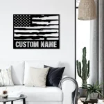 Military Patriotic Metal Sign Custom Us Gun 1