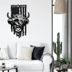 Military Patriotic Metal Sign Custom Us Highland Cow Farm 1