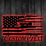 Military Patriotic Metal Sign Gun American Standard 1