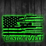 Military Patriotic Metal Sign Gun American Standard 1