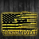 Military Patriotic Metal Sign Gun American Standard 1
