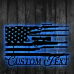 Military Patriotic Metal Sign Gun American Standard 1