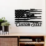 Military Patriotic Metal Sign Gun American Standard 1