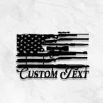 Military Patriotic Metal Sign Gun American Standard 1