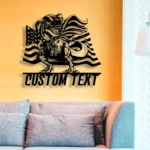 Military Patriotic Metal Sign Personalized American Flag Dinosaur Name 1