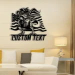 Military Patriotic Metal Sign Personalized American Flag Dinosaur Name 1