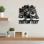 Military Patriotic Metal Sign Personalized American Flag Dinosaur Name 1