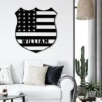 Military Patriotic Metal Sign Personalized American Policer Name 1