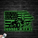 Military Patriotic Metal Sign Personalized Farm Tractor Spreader Name 1