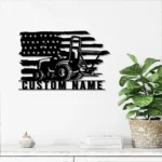 Military Patriotic Metal Sign Personalized Farm Tractor Spreader Name 1