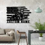 Military Patriotic Metal Sign Personalized Farm Tractor Spreader Name 1