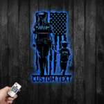 Military Patriotic Metal Sign Personalized Us Police Mom And Son Name 1