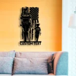 Military Patriotic Metal Sign Personalized Us Police Mom And Son Name 1
