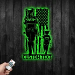Military Patriotic Metal Sign Personalized Us Police Mom And Son Name 1