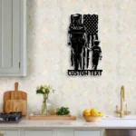 Military Patriotic Metal Sign Personalized Us Police Mom And Son Name 1