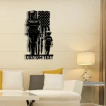 Military Patriotic Metal Sign Personalized Us Police Mom And Son Name 1