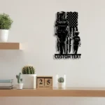 Military Patriotic Metal Sign Personalized Us Police Mom And Son Name 1