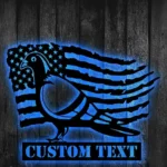 Military Patriotic Metal Sign Us Pennant Pigeon 1