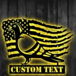 Military Patriotic Metal Sign Us Pennant Pigeon 1