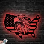 Military Patriotic Metal Sign Usa Map Raptor 1
