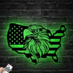 Military Patriotic Metal Sign Usa Map Raptor 1