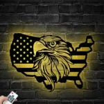 Military Patriotic Metal Sign Usa Map Raptor 1