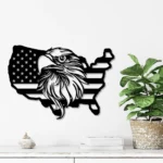 Military Patriotic Metal Sign Usa Map Raptor 1