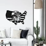 Military Patriotic Metal Sign Usa Map Raptor 1