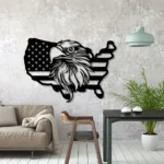 Military Patriotic Metal Sign Usa Map Raptor 1
