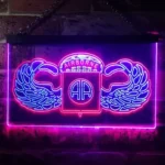 Military Patriotic Neon Sign Us Army 82nd Airborne Division Wings 1