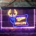 Miller High Life Neon Sign Deer Hunt Home Bar 1