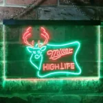 Miller High Life Neon Sign Deer Hunt Home Bar 1
