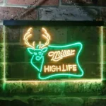 Miller High Life Neon Sign Deer Hunt Home Bar 1