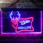 Miller High Life Neon Sign Deer Hunt Home Bar 1