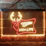 Miller High Life Neon Sign Deer Hunt Home Bar 1