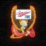 Miller Lite Neon Sign Bespoke It8217s Time Logo Custom American Eagle 1