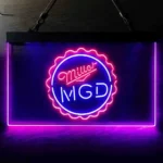 Miller Lite Neon Sign Genuine Draft Carafe Cap 1