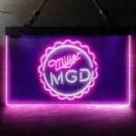 Miller Lite Neon Sign Genuine Draft Carafe Cap 1