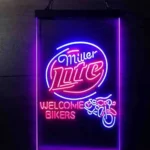 Miller Lite Neon Sign Motorcycle Bikers Garage 1