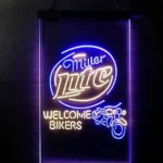 Miller Lite Neon Sign Motorcycle Bikers Garage 1