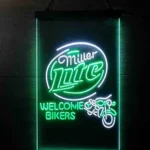 Miller Lite Neon Sign Motorcycle Bikers Garage 1