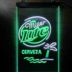 Miller Lite Neon Sign Palm Tree Tree Cerveza Island 1