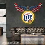 Miller Neon Sign Its Time Lite American Eagle 1