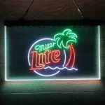 Miller Neon Sign Palm Tree Tree 3 Color 1